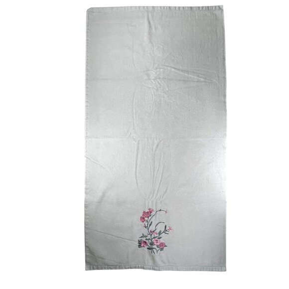 Vtg Embroidered Floral Bath Hand Towel Set of 4 The Royal Collection Green Pink - Picture 4 of 16